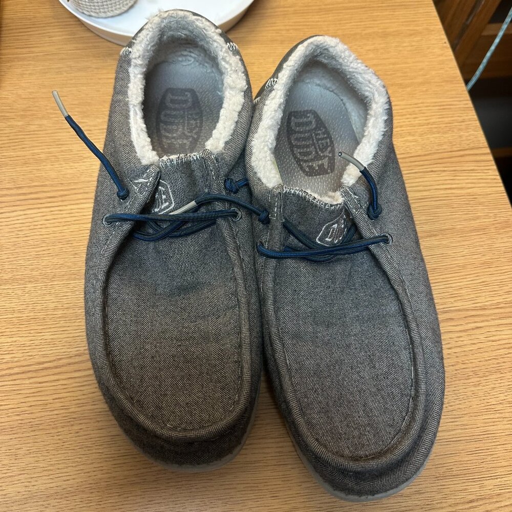Grey Men's Sherpa Lined Hey Dudes